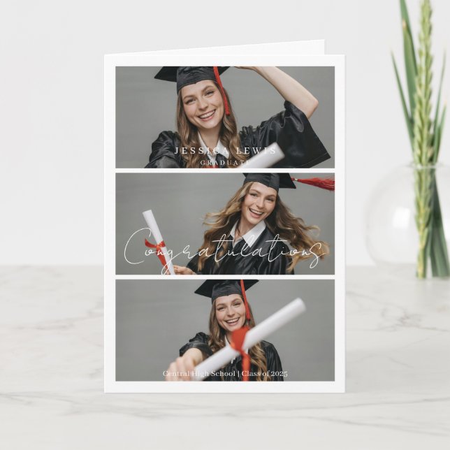 Examensfirande Fotokollage Examinerad Kort (Framsida)