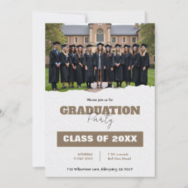 🎓Examensfirande med QR-kod Klassårsfoto Inbjudan 