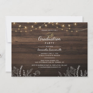 Examensfirande Rustic Script Klass 2022 Inbjudningar