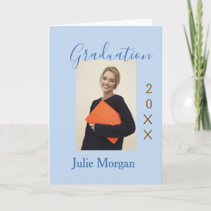 Examensfoto brunt gyllene år 20XX namnenkel Kort