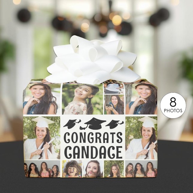 Examensfoto Collage Grattis Namn Klass År Presentpapper (Skapare uppladdad)