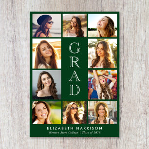 Examensfoto Collage Grön Meddelande