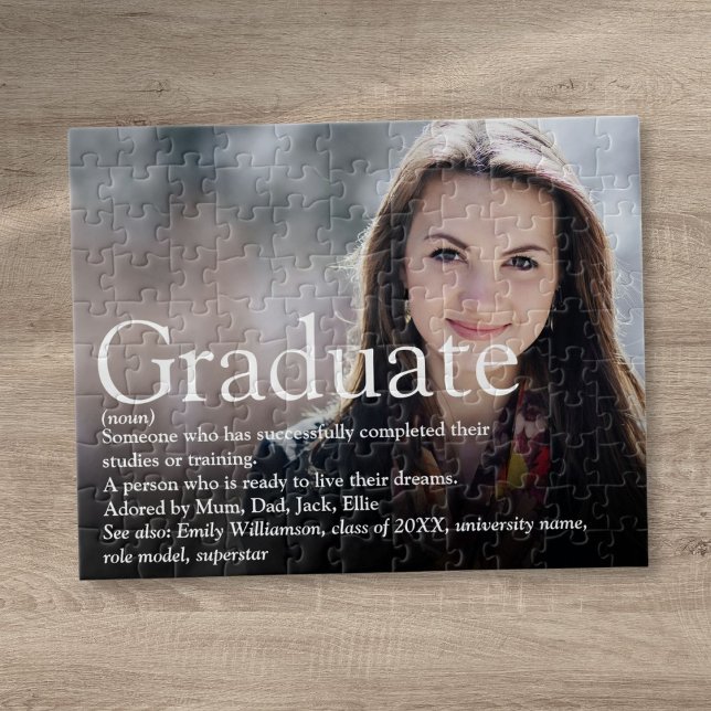 Examensfoto Definition Modern Pussel (Graduate Photo Definition Modern Jigsaw Puzzle)