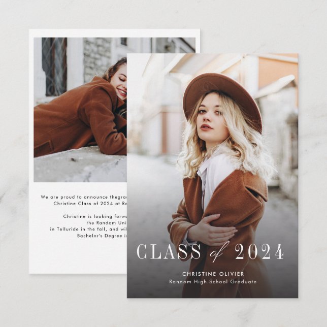 Examensfoto Examenklass 2026 Tillkännagivande (Fram/baksida)