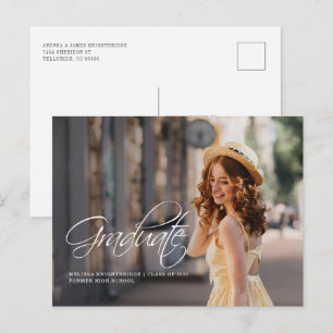 Examensfoto för klass 2022 Examen Meddelande Vykort