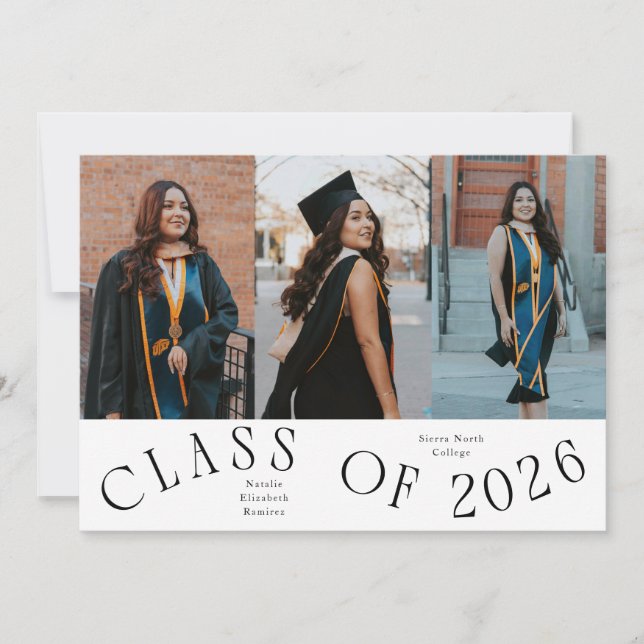 Examensfoto för klass 2026 med typografi meddelande (Framsida)