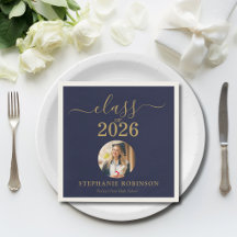 Examensfoto Klass 2026 Blå Guld Fest