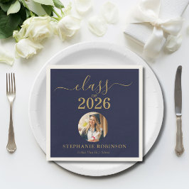 Examensfoto Klass 2026 Blå Guld Fest Pappersservett