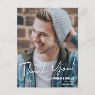 Examensfoto Modern handlettering tack Vykort