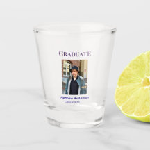 Examensfoto namn klass 20XX blå enkel bo