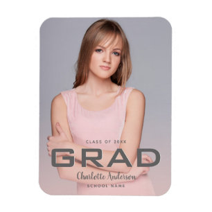 Examensfoto rose gold modern magnet