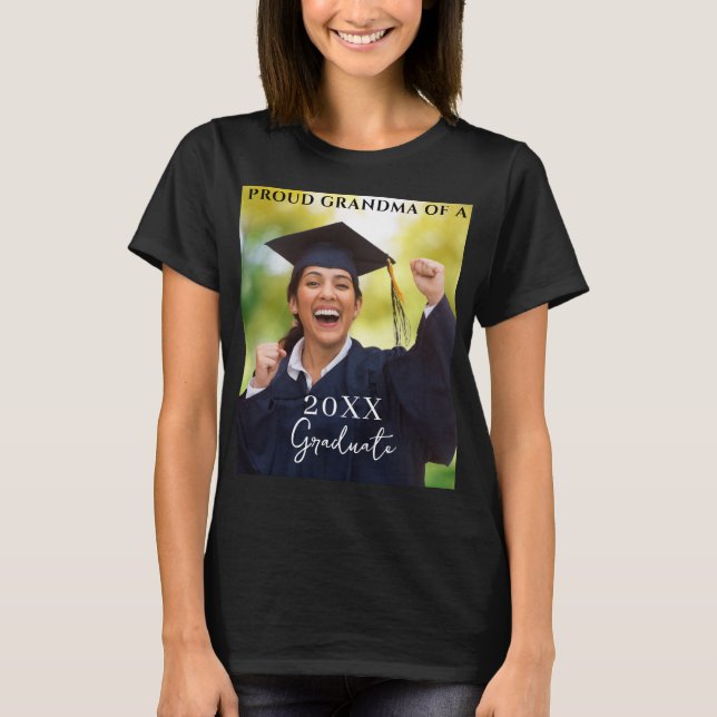 Examensfoto Stolt Mormor T-Shirt (Framsida)