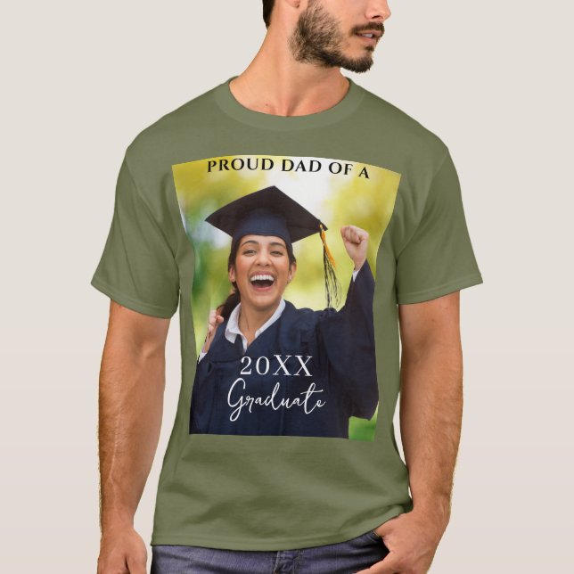Examensfoto Stolt Pappa T-Shirt (Framsida)