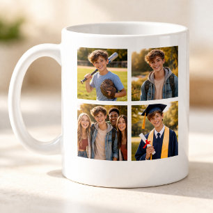 Examensfotocollage med anpassad textminne kaffemugg