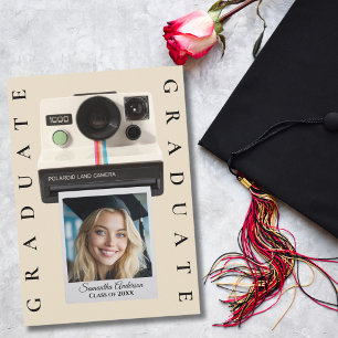 Examensfotocollage Vintage Boho Trendigt Inbjudningar