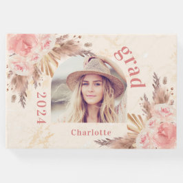 Examensgräset rose gold blommor 2025 gästböcker