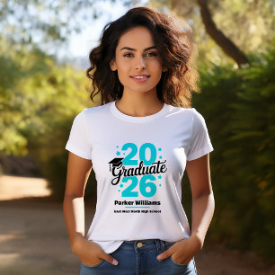 Examenshatt för klass 2026 Graduate Aqua T Shirt