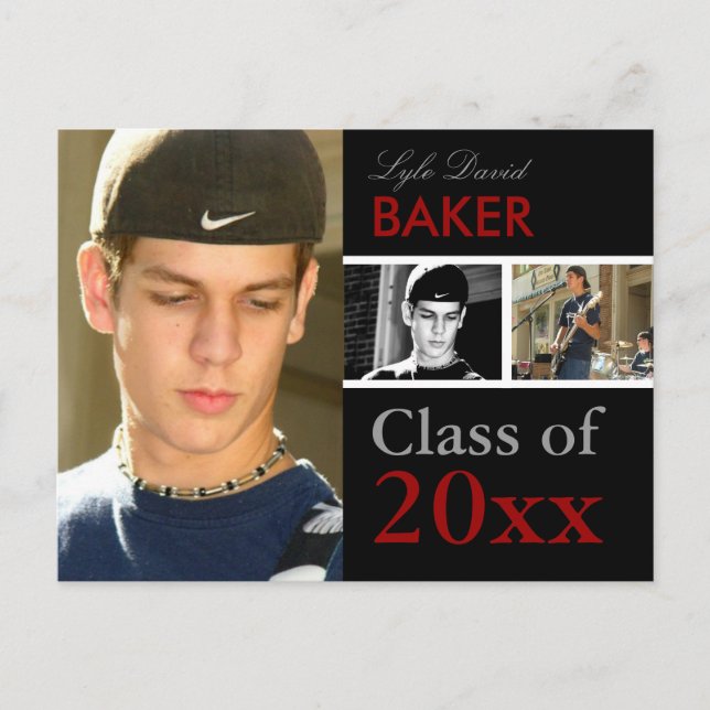 EXAMENSINVITATION | ANNONS DIY INBJUDAN VYKORT (Framsida)