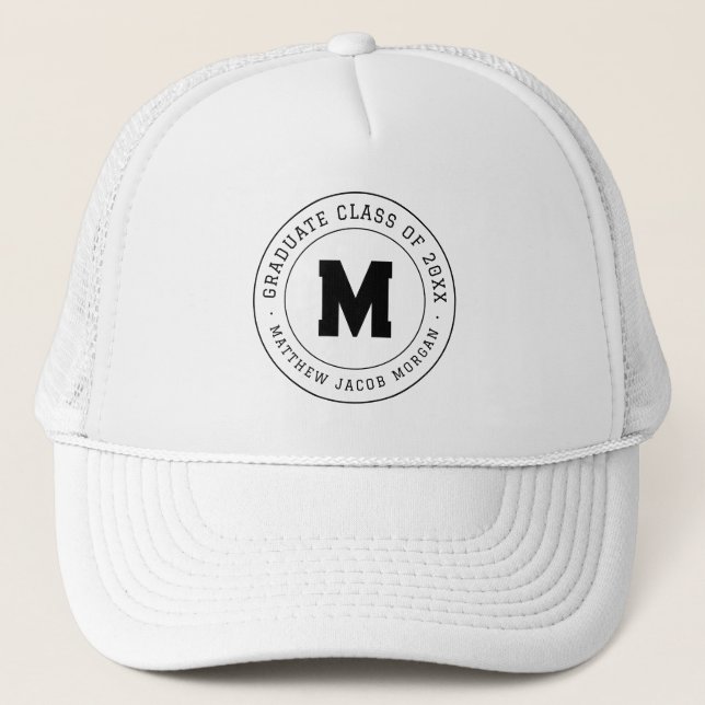 Examensklass 20XX Modern Anpassad Monogram Keps (Framsida)