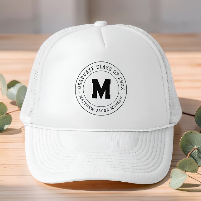 Examensklass 20XX Modern Anpassad Monogram Keps (Skapare uppladdad)