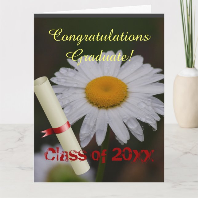 Examensklass Fancy Personlig Namn Blommig Margaret Kort (Framsida)