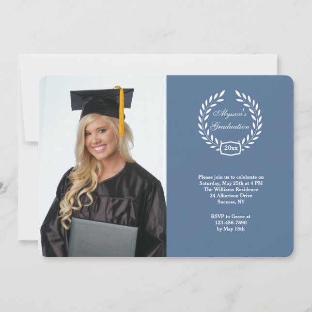 Examenskrans Fotoinbjudan Inbjudningar (Framsida)