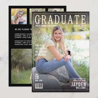 Examensmagasinets omslag Trendig Chic Inbjudan