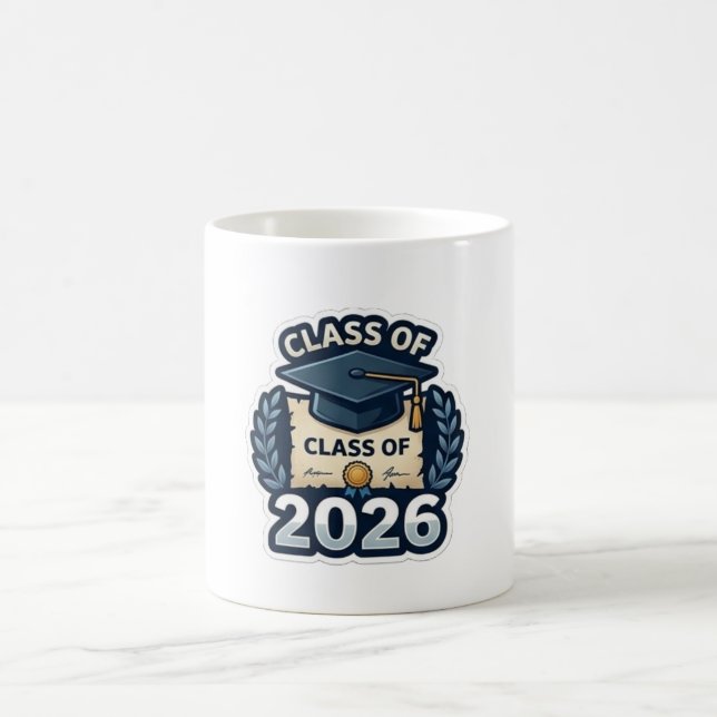 Examensmärke för klass 2026 - Modern Pixel Art Kaffemugg (Center)