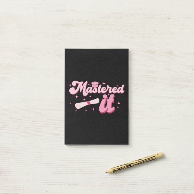 Examensmästare Masterexamen examen MBA Post-it Block (På skrivbordet)