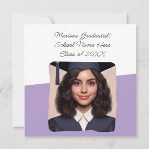Examensmeddelande Anpassad Foto Typografi Inbjudningar