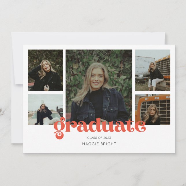 Examensmeddelande för 2023 med flera bilder inbjudningar (Framsida)