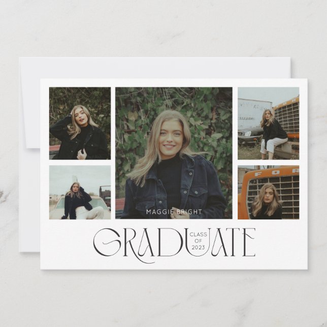 Examensmeddelande för flera bilder 2023 inbjudningar (Framsida)