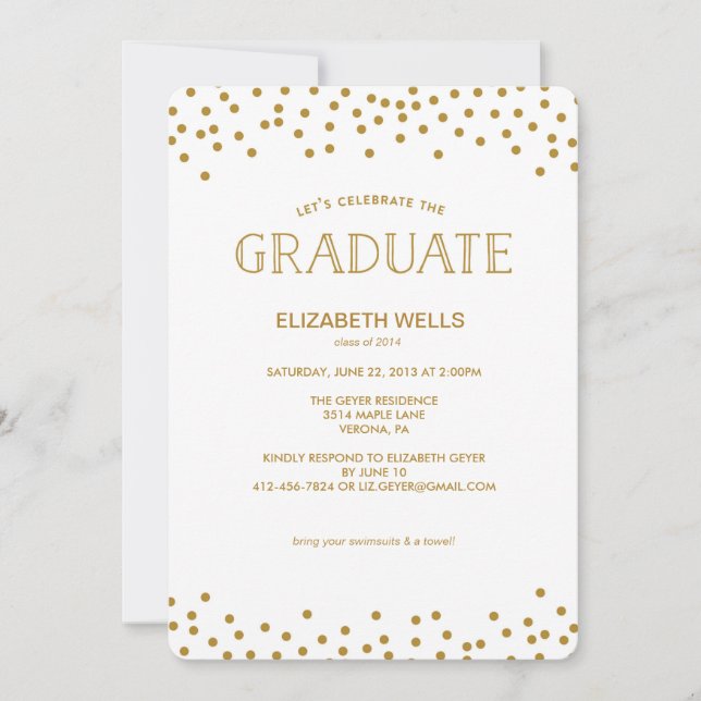 Examensmeddelande för klass 2014 - KONFETTI Meddelande (Framsida)