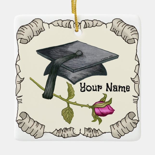 Examensmössa Ros ornament (Framsida)
