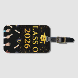 Examensmössdesign för klassen 2026 | Elegant svart Bagagebricka