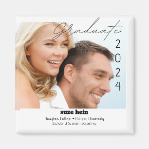 Examenspar Fotobulletin 20XX Enkel Meddelande Magnet