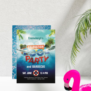 Examenspoolparty Grillfest Foto Inbjudningar