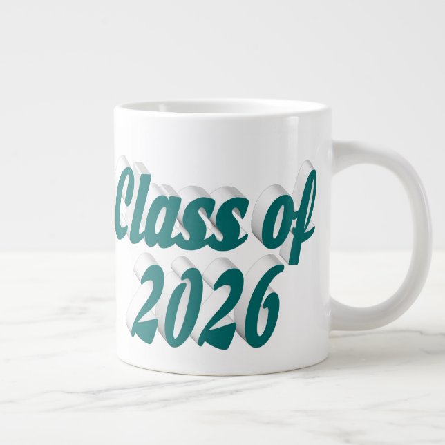 Examenspresent 2026 grön text examen jumbo mugg (Höger)