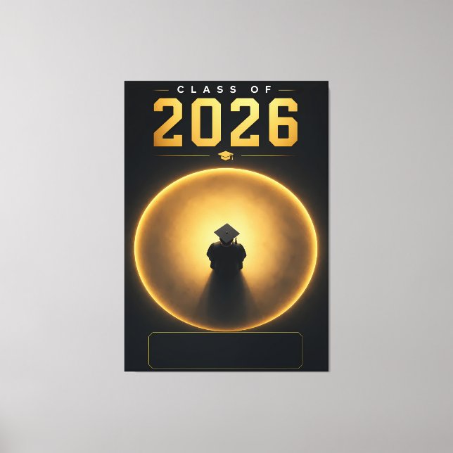 Examenspresent 2026 Personlig namnplanscher Canvastryck (Framsida)