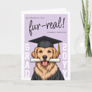 Examenspresent Söt Golden Retriever Anpassad Foto Kort