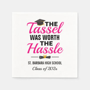 Examensservetter med Tassel Worth Hassle Graduatio Pappersservett