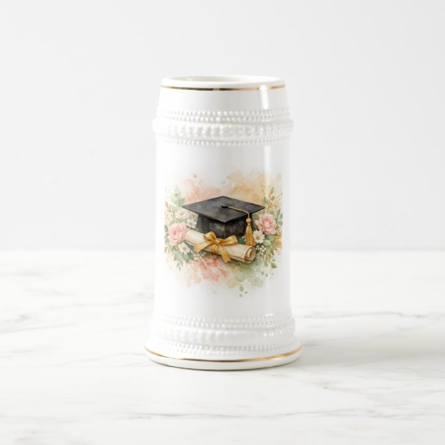 Examenstårsa med blomsterdesign sejdel (Center)