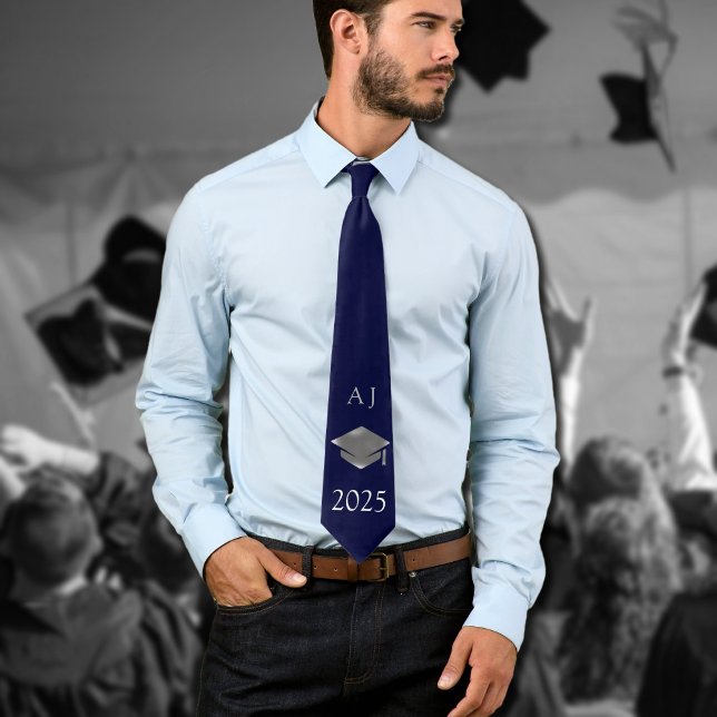 Examenstårtor 2026 -monogram - Mörk Navy Slips (Skapare uppladdad)