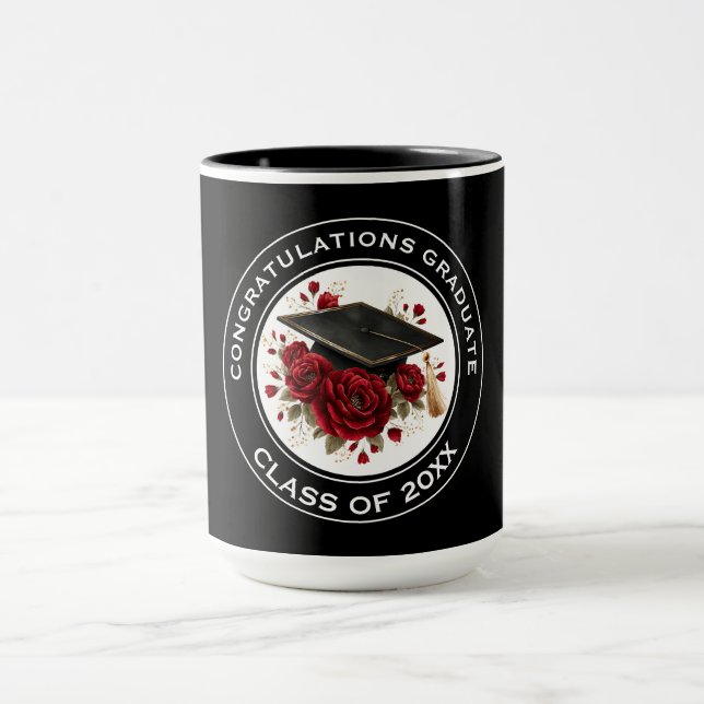 Examenstillbehör & Röda Rosor Årskull 20XX Mugg (Center)