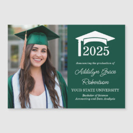 Examenstillkännagivande för Green College-foto Magnetisk Inbjudningskort