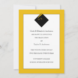 Examenstillkännagivande Guldfärg Inbjudningar