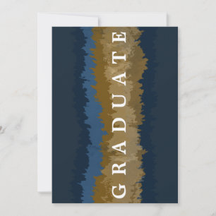 Examenstillkännagivande kort i Navy Gold Marble 