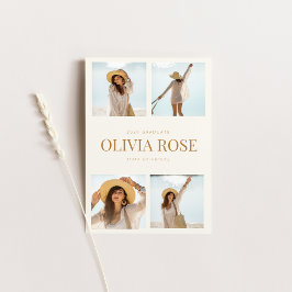 Examenstillkännagivande med fyra fotografier inbjudningar