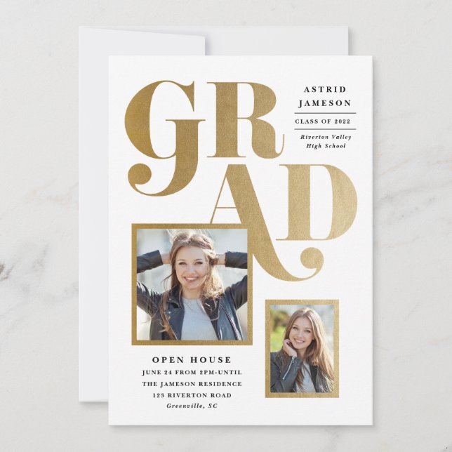 Examenstillstånd med flera bilder inbjudningar (Framsida)