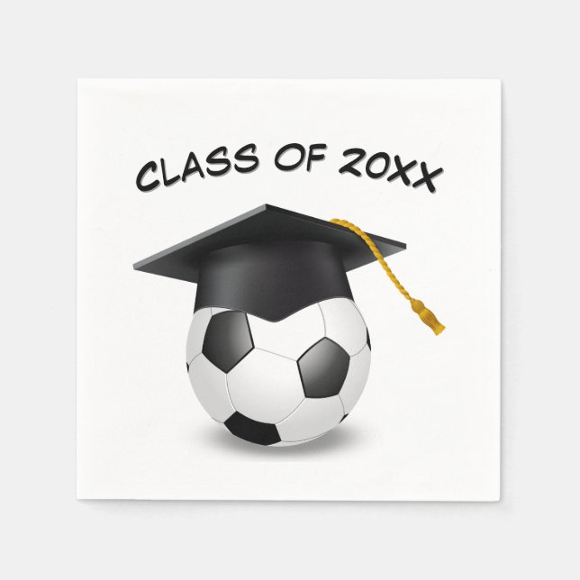 Examenströja på en fotboll pappersservett (Framsidan)